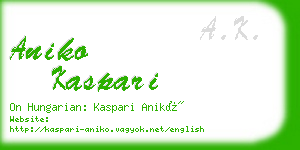 aniko kaspari business card